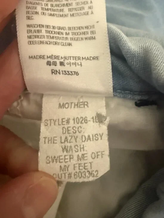 MOTHER The Lazy Daisy Drawstring High Rise Jeans- Straight Leg- Light Wash- 27 - Picture 14 of 14